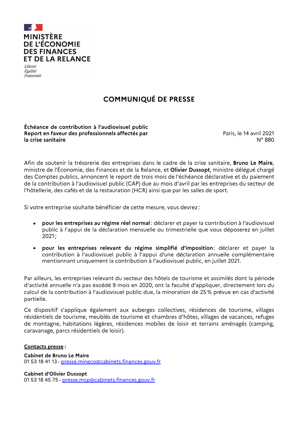 report échéance audiovisuel public