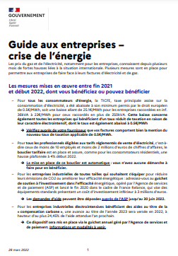 vademecum guide aides énergie entreprises