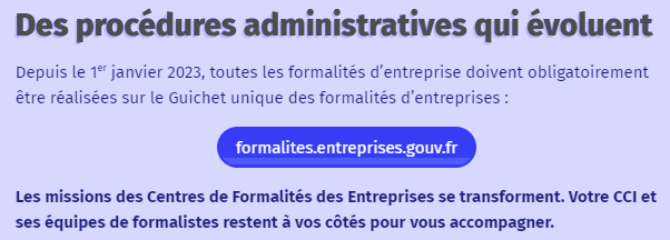 formalités guichet unique en ligne